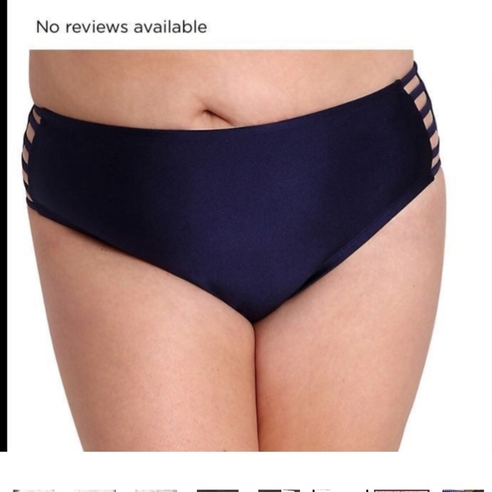 Lysa Swim bottoms Plus size Woman’s 0X 14-16W navy blue with strappy sid…